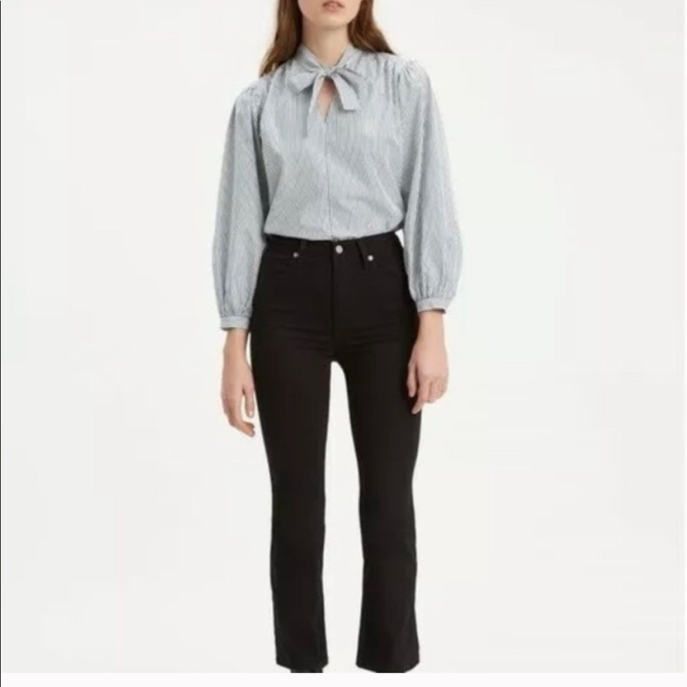 Levi's Mile High Waist CropFlare Black Jeans
